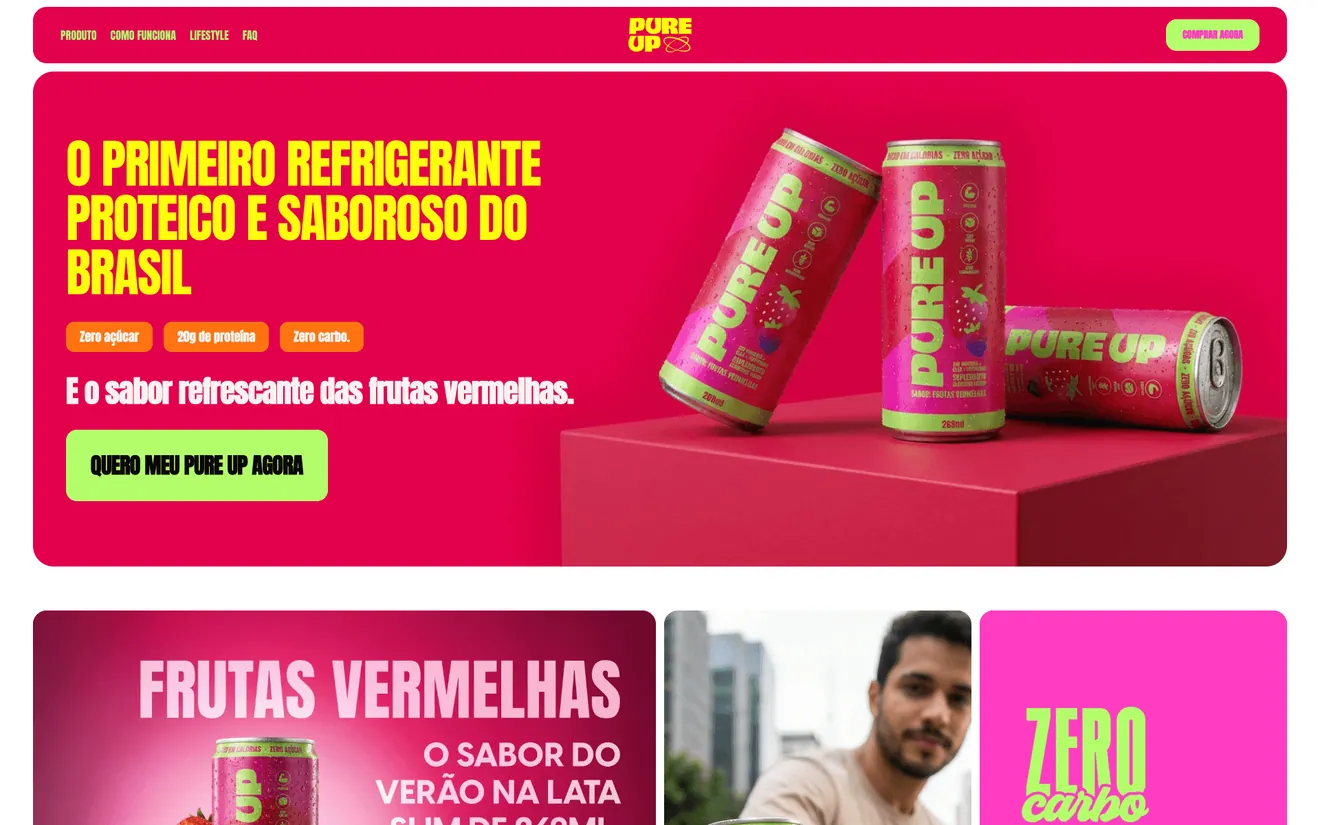 Primeira dobra da loja PureUp