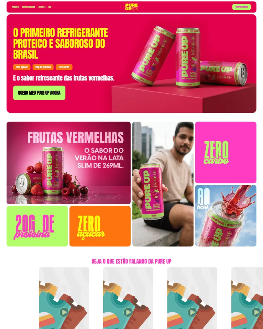 Primeira dobra da loja PureUp