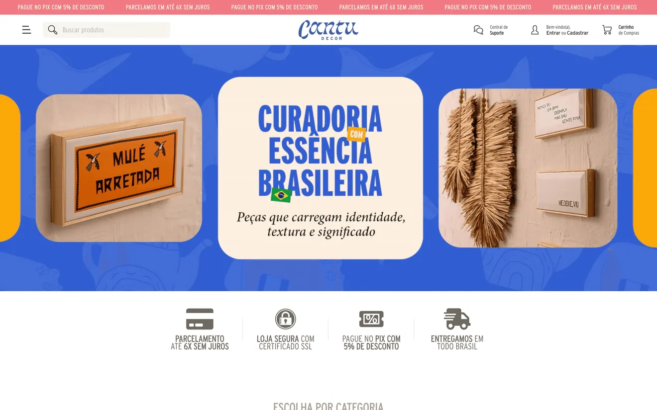 Primeira dobra da loja Cantu Decor