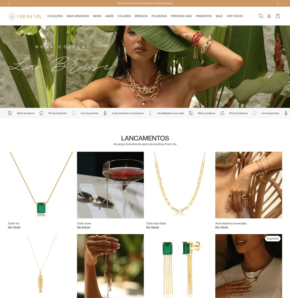 Primeira dobra de uma loja Shopify criada pela Chesslab
